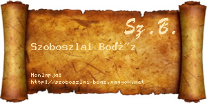 Szoboszlai Boáz névjegykártya